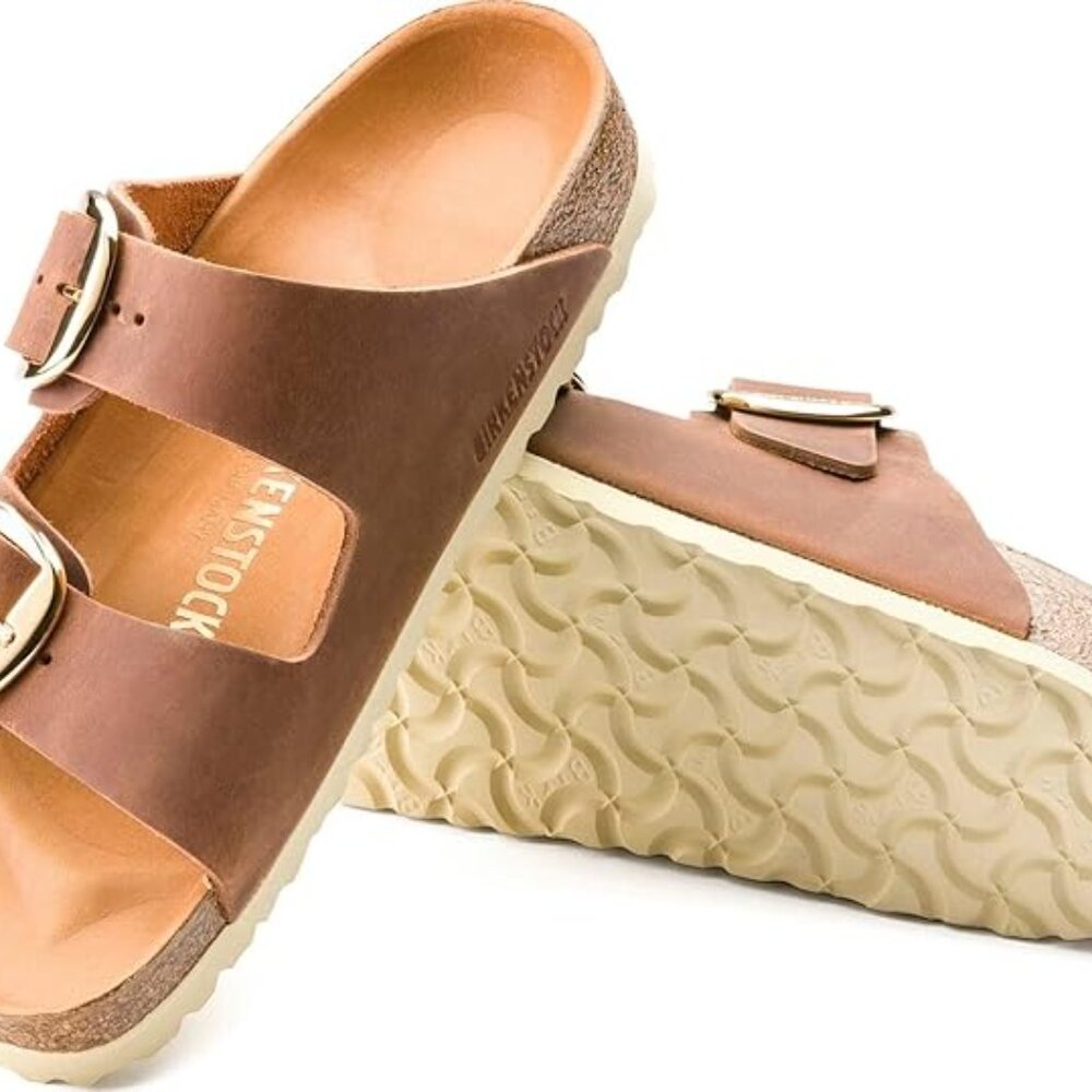 Birkenstock Arizona Big Buckle Sandals - Cognac Leather - Size 41 EU (W10/M8 US)